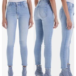 MOTHER DENIM The Stunner Frayed Ankle Skinny Jeans size 26 Innerspace NWOT
